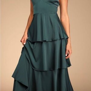 Elegant Green Layered Dress